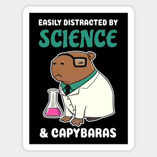 Easily Distracted by Science and Capybaras Cartoon Magnet